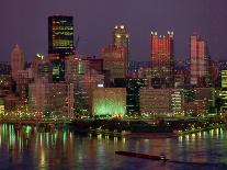 Pittsburgh Skyline-Gene J. Puskar-Framed Stretched Canvas