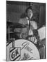 Gene Krupa, American Drummer and Jazz Band Leader, Playing Drums at the Club Hato on the Ginza-Margaret Bourke-White-Mounted Premium Photographic Print
