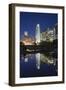 Gene Leahy Mall Skyline at Dawn, Omaha, Nebraska, USA-Walter Bibikow-Framed Photographic Print