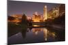 Gene Leahy Mall Skyline at Dawn, Omaha, Nebraska, USA-Walter Bibikow-Mounted Photographic Print