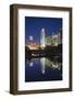 Gene Leahy Mall Skyline at Dawn, Omaha, Nebraska, USA-Walter Bibikow-Framed Photographic Print