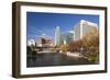 Gene Leahy Mall Skyline, Omaha, Nebraska, USA-Walter Bibikow-Framed Photographic Print