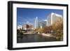 Gene Leahy Mall Skyline, Omaha, Nebraska, USA-Walter Bibikow-Framed Photographic Print
