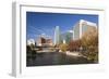 Gene Leahy Mall Skyline, Omaha, Nebraska, USA-Walter Bibikow-Framed Photographic Print