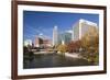 Gene Leahy Mall Skyline, Omaha, Nebraska, USA-Walter Bibikow-Framed Photographic Print