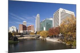 Gene Leahy Mall Skyline, Omaha, Nebraska, USA-Walter Bibikow-Mounted Photographic Print