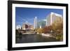 Gene Leahy Mall Skyline, Omaha, Nebraska, USA-Walter Bibikow-Framed Photographic Print