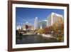 Gene Leahy Mall Skyline, Omaha, Nebraska, USA-Walter Bibikow-Framed Photographic Print