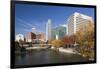 Gene Leahy Mall Skyline, Omaha, Nebraska, USA-Walter Bibikow-Framed Photographic Print