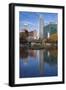 Gene Leahy Mall Skyline, Omaha, Nebraska, USA-Walter Bibikow-Framed Photographic Print