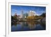 Gene Leahy Mall Skyline, Omaha, Nebraska, USA-Walter Bibikow-Framed Photographic Print