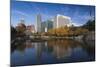 Gene Leahy Mall Skyline, Omaha, Nebraska, USA-Walter Bibikow-Mounted Photographic Print