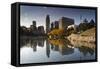 Gene Leahy Mall Skyline, Omaha, Nebraska, USA-Walter Bibikow-Framed Stretched Canvas