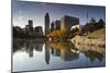 Gene Leahy Mall Skyline, Omaha, Nebraska, USA-Walter Bibikow-Mounted Photographic Print