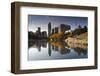 Gene Leahy Mall Skyline, Omaha, Nebraska, USA-Walter Bibikow-Framed Photographic Print