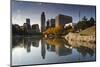 Gene Leahy Mall Skyline, Omaha, Nebraska, USA-Walter Bibikow-Mounted Photographic Print