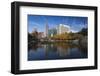 Gene Leahy Mall Skyline, Omaha, Nebraska, USA-Walter Bibikow-Framed Photographic Print