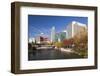 Gene Leahy Mall Skyline, Omaha, Nebraska, USA-Walter Bibikow-Framed Premium Photographic Print