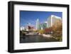 Gene Leahy Mall Skyline, Omaha, Nebraska, USA-Walter Bibikow-Framed Premium Photographic Print