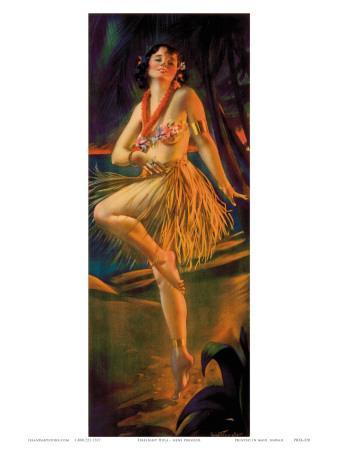 Firelight Hula, Hawaiian Pin-up Girl, c.1920s