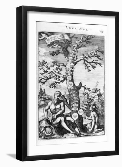 Genealogy Tree of Adam, 1675-Athanasius Kircher-Framed Giclee Print