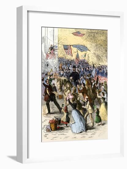General Ambrose Burnside and His Rhode Island Troops Entering Knoxville, During the Civil War, 1863-null-Framed Giclee Print