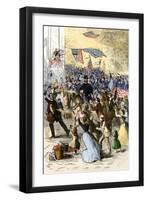 General Ambrose Burnside and His Rhode Island Troops Entering Knoxville, During the Civil War, 1863-null-Framed Giclee Print