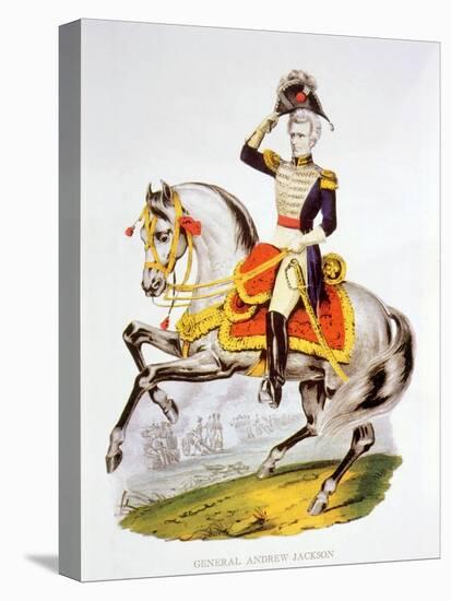 General Andrew Jackson at the Battle of New Orleans in 1815-Currier & Ives-Stretched Canvas
