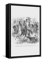 General Asboth Rides with Staff at the Battle of Pea Ridge or Elkhorn Tavern-Frank Leslie-Framed Stretched Canvas