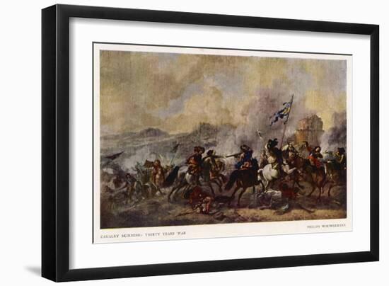 General Battle Scene: a Cavalry Skirmish-Philips Wouvermann-Framed Art Print