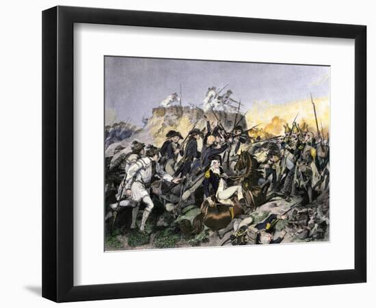 General Benedict Arnold Wounded at the Battle of Saratoga, New York, c.1777-null-Framed Giclee Print