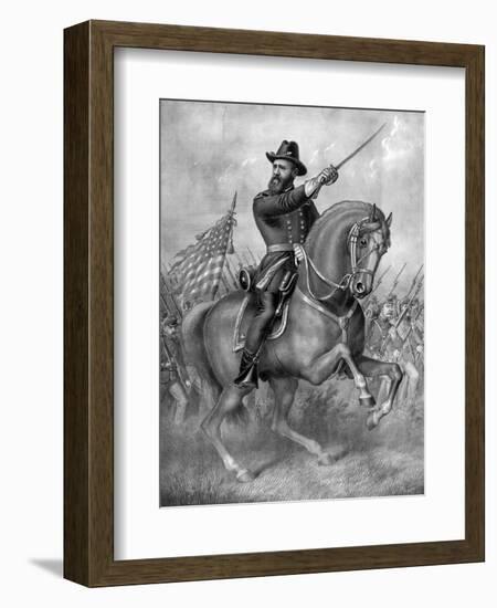 General Benjamin Harrison, Battle of Resaca-Science Source-Framed Giclee Print