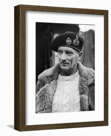 General Bernard L. Montgomery, in Command of British 8th Army During Drive Through Italy, 1944-George Rodger-Framed Photographic Print