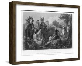 General Burgoyne Addressing the Indians, C18th Century-H Warren-Framed Giclee Print