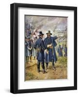 General Burnside Ordering Hooker to Charge the Heights at Fredericksburg, Virginia-null-Framed Premium Giclee Print