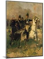 General Carlos De Alvear Ordering Cavalry Charge During Battle of Ituzainigo-null-Mounted Giclee Print