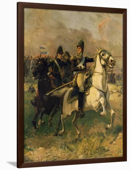 General Carlos De Alvear Ordering Cavalry Charge During Battle of Ituzainigo-null-Framed Giclee Print