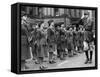 General Charles De Gaulle During Review of Young Women of Free French Forces at Wellington Barracks-null-Framed Stretched Canvas