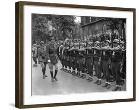 General Charles De Gaulle, Inspecting Free French Forces During Bastille Day Ceremonies in London-null-Framed Photo