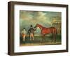 General Chasse, a Chestnut Racehorse Being Held by His Trainer, with His Jockey, J. Holmes-John E. Ferneley-Framed Giclee Print