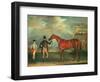 General Chasse, a Chestnut Racehorse Being Held by His Trainer, with His Jockey, J. Holmes-John E. Ferneley-Framed Giclee Print