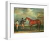 General Chasse, a Chestnut Racehorse Being Held by His Trainer, with His Jockey, J. Holmes-John E. Ferneley-Framed Giclee Print