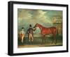 General Chasse, a Chestnut Racehorse Being Held by His Trainer, with His Jockey, J. Holmes-John E. Ferneley-Framed Giclee Print