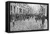 General Currie and Canadian Troops Walking Through a Liberated Town, 27 October 1918-null-Framed Stretched Canvas