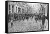 General Currie and Canadian Troops Walking Through a Liberated Town, 27 October 1918-null-Framed Stretched Canvas