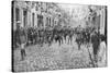 General Currie and Canadian Troops Walking Through a Liberated Town, 27 October 1918-null-Stretched Canvas