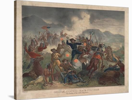 General Custer's Death Struggle, Battle of Little Bighorn, 1878-S. H. Redmond-Stretched Canvas