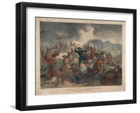 General Custer's Death Struggle, Battle of Little Bighorn, 1878-S. H. Redmond-Framed Giclee Print