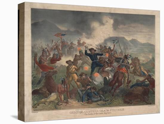 General Custer's Death Struggle, Battle of Little Bighorn, 1878-S. H. Redmond-Stretched Canvas