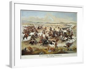 General Custer's Last Stand at the Battle of Little Bighorn, June 25, 1876-null-Framed Giclee Print